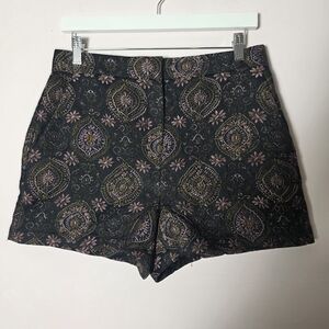 A.L.C. Brocade Floral Jacquard Shorts Size 8 Dark Academia Boho Luxe